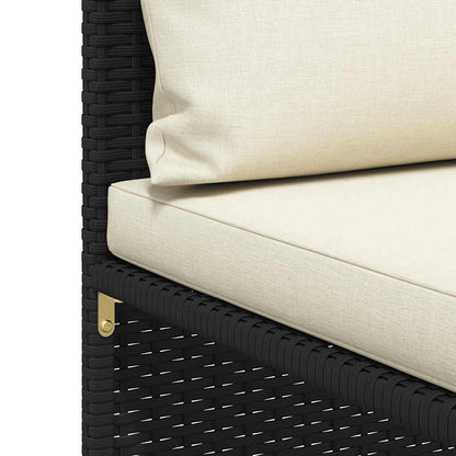 Set Divani da Giardino 3 pz con Cuscini in Polyrattan Nero | homemem39