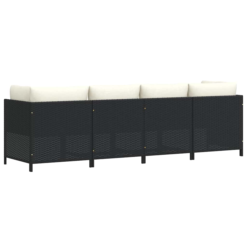 Divano da Giardino a 4 Posti con Cuscini in Polyrattan