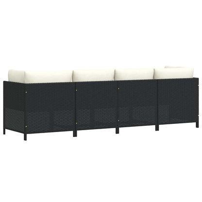 Divano da Giardino a 4 Posti con Cuscini in Polyrattan