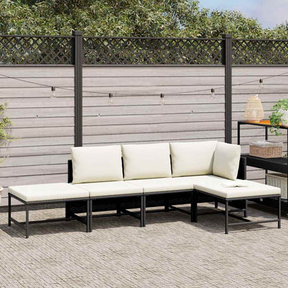 Set Divani da Giardino 5 pz con Cuscini in Polyrattan