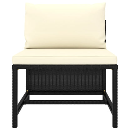 Set Divani da Giardino 5 pz con Cuscini in Polyrattan Nero - homemem39