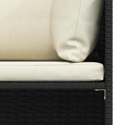 Set Divani da Giardino 4 pz con Cuscini in Polyrattan Nero | homemem39