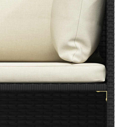 Set Divani da Giardino 4 pz con Cuscini in Polyrattan Nero