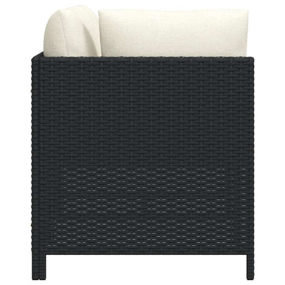 Set Divani da Giardino 3 pz con Cuscini in Polyrattan Nero | homemem39
