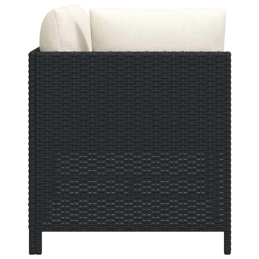 Set Divani da Giardino 3 pz con Cuscini in Polyrattan Nero - homemem39