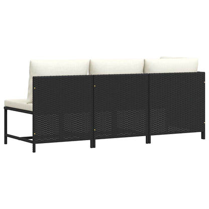 Set Divani da Giardino 3 pz con Cuscini in Polyrattan