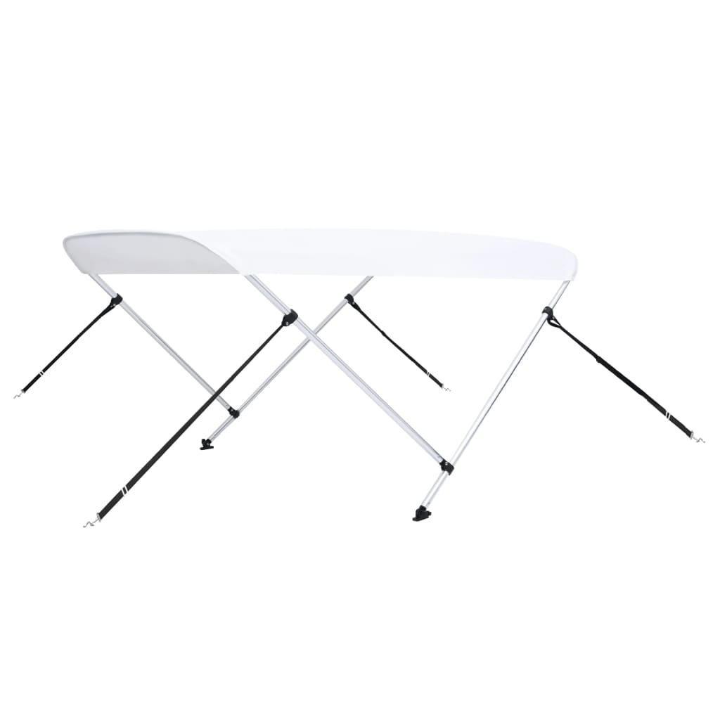 Bimini di Prua con Tendalino a 2 Archi Bianco 180x150x110 cm - homemem39