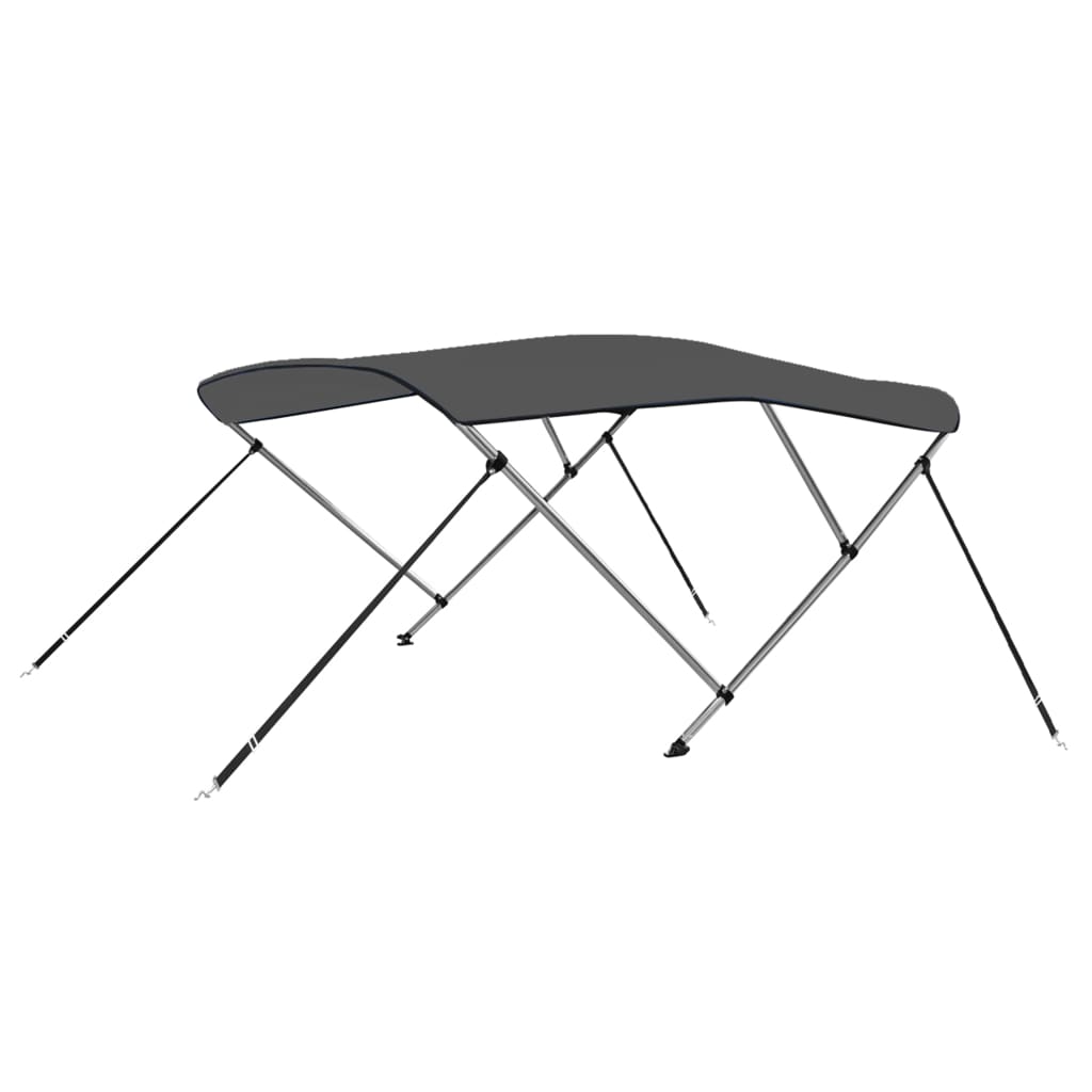 Bimini di Prua con Tendalino a 3 Archi Antracite 183x196x137 cm - homemem39