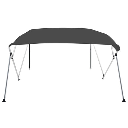Bimini di Prua con Tendalino a 4 Archi Antracite 243x196x137 cm | homemem39