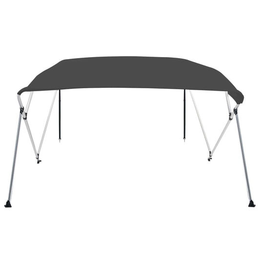 Bimini di Prua con Tendalino a 4 Archi Antracite 243x196x137 cm | homemem39