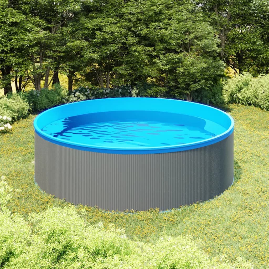 Piscina Fuori Terra 350x90 cm Grigio - homemem39
