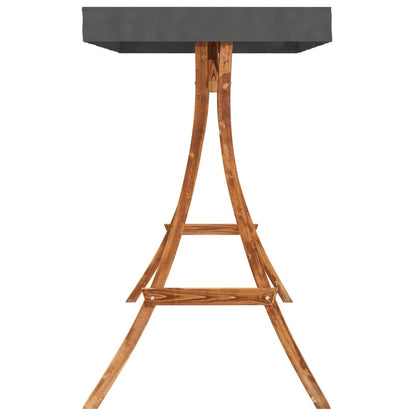 Altalena con Tetto Antracite Legno Ricurvo con Finitura Teak - homemem39