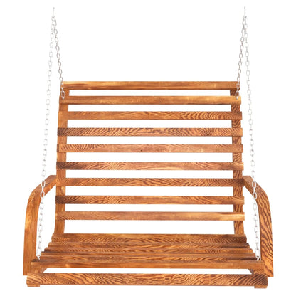 Panca a Dondolo in Legno Ricurvo Finitura Teak 126x63x92 cm | homemem39