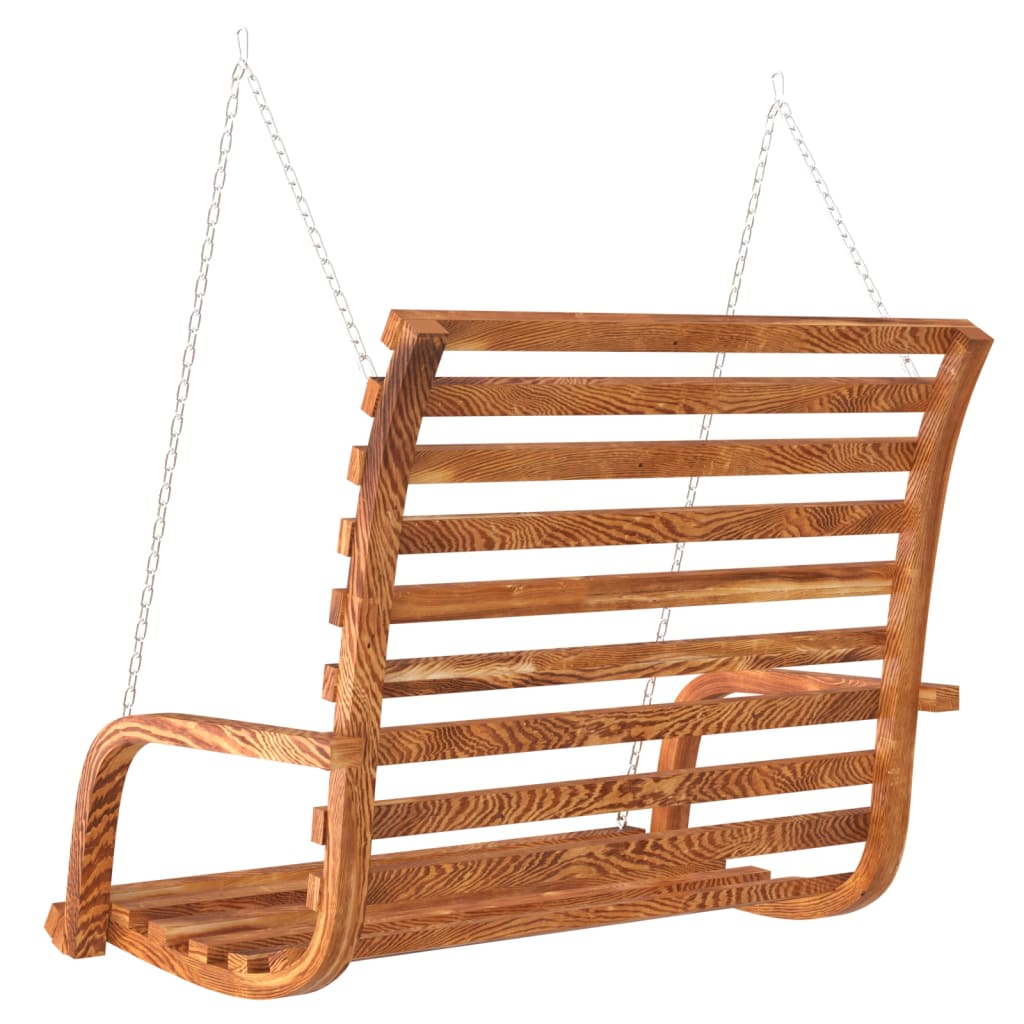 Panca a Dondolo in Legno Ricurvo Finitura Teak 126x63x92 cm | homemem39