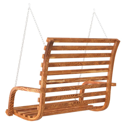 Panca a Dondolo in Legno Ricurvo Finitura Teak 126x63x92 cm | homemem39