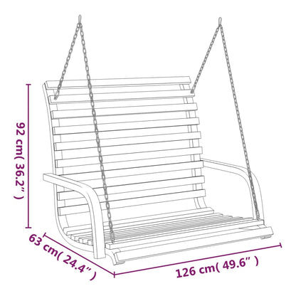 Panca a Dondolo in Legno Ricurvo Finitura Teak 126x63x92 cm | homemem39
