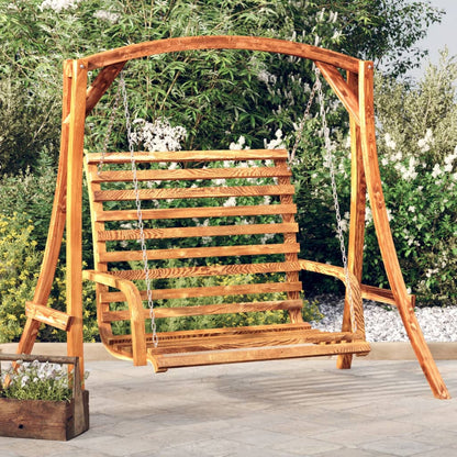 Panca a Dondolo in Legno Ricurvo Finitura Teak 126x63x92 cm | homemem39