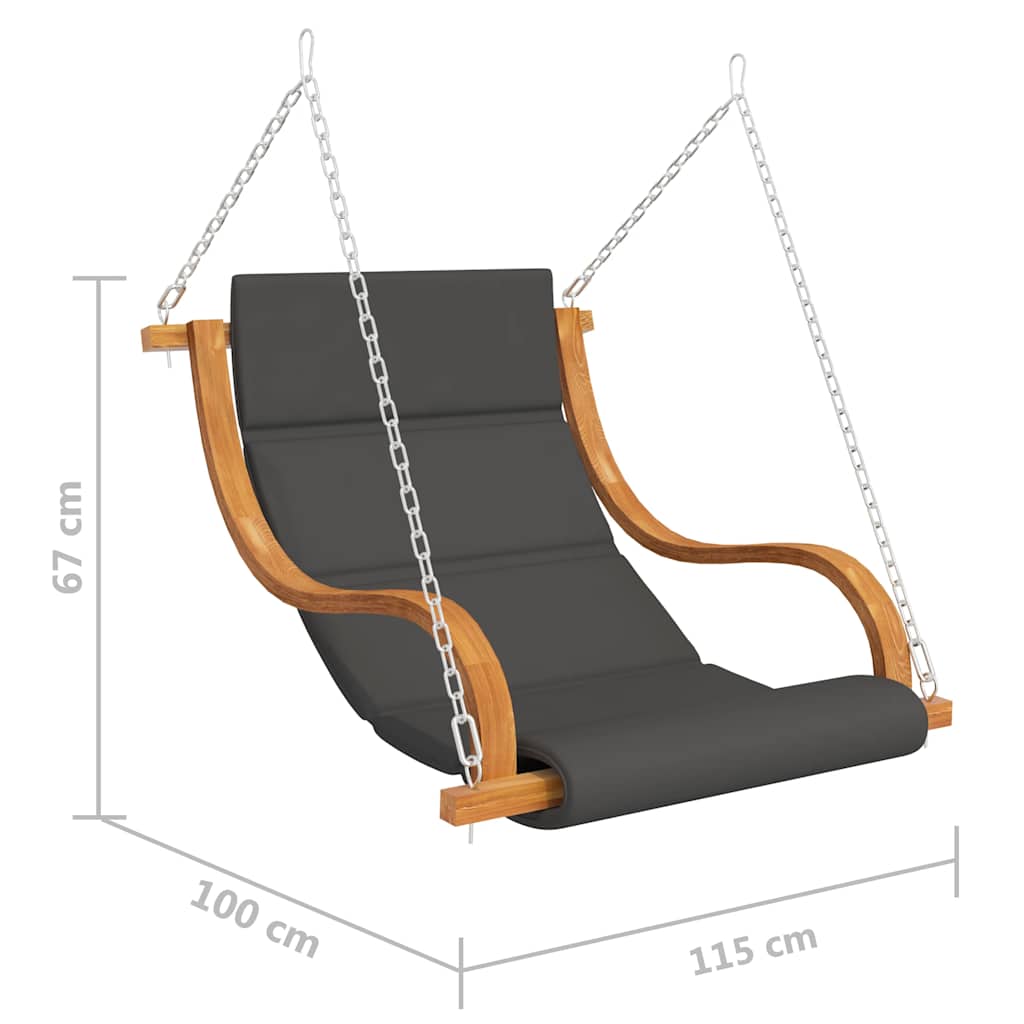 Sedia a Dondolo Senza Telaio con Cuscino in Legno Curvato | homemem39