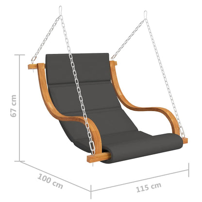 Sedia a Dondolo Senza Telaio con Cuscino in Legno Curvato