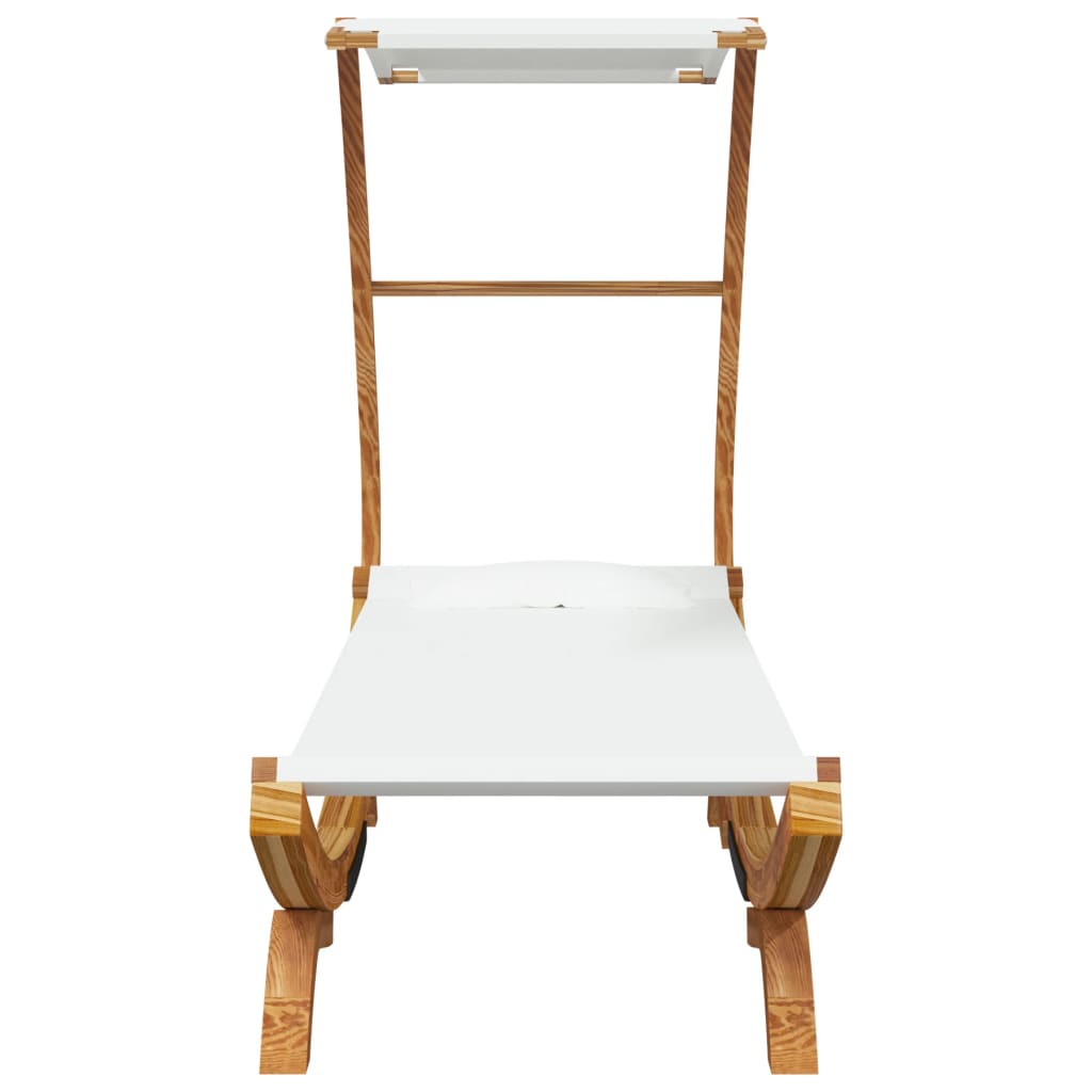 Lettino con Tettuccio 100x190x134 cm in Legno Curvato Crema - homemem39