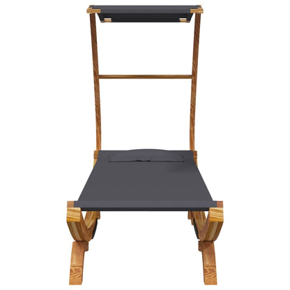 Lettino con Tettuccio 100x190x134 cm in Legno Curvato Antracite - homemem39