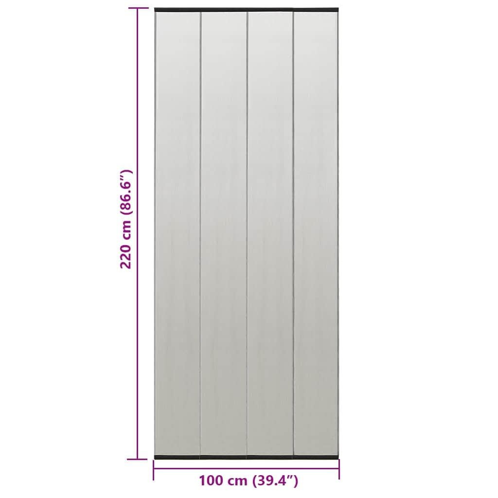 Zanzariera Porta con Tenda in Rete Nera 100x220 cm Poliestere - homemem39