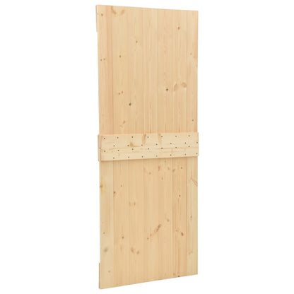 Porta Scorrevole con Set Hardware 90x210 cm in Legno di Pino