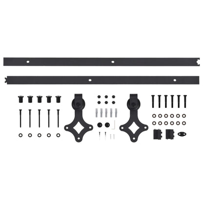 Porta Scorrevole con Set Hardware 90x210 cm in Legno di Pino