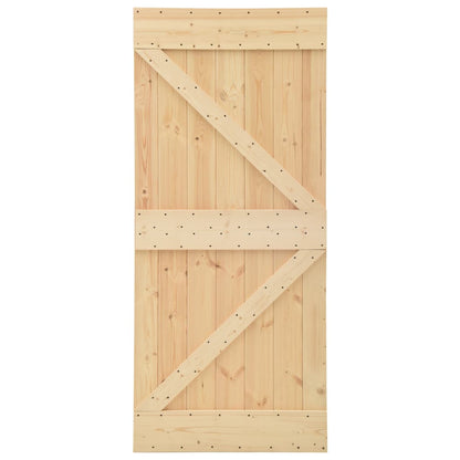 Porta Scorrevole con Set Hardware 100x210 cm in Legno di Pino