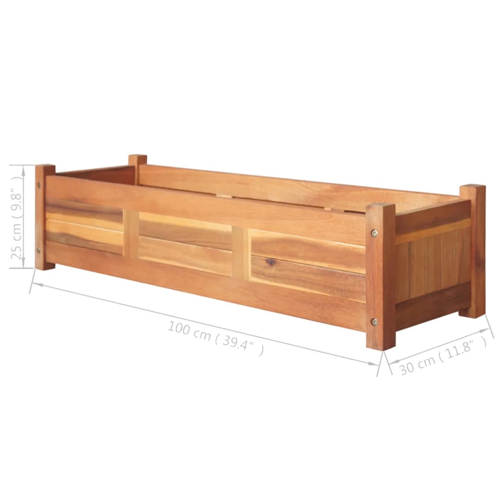 Letti Rialzati da Giardino 2 pz in Legno di Acacia 100x30x25 cm | homemem39