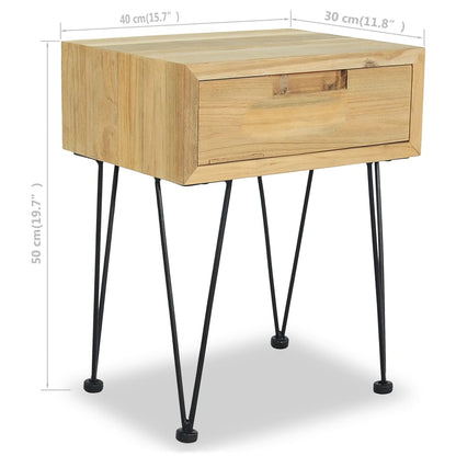 Comodini 2 pz 40x30x50 cm in Legno Massello di Teak | homemem39