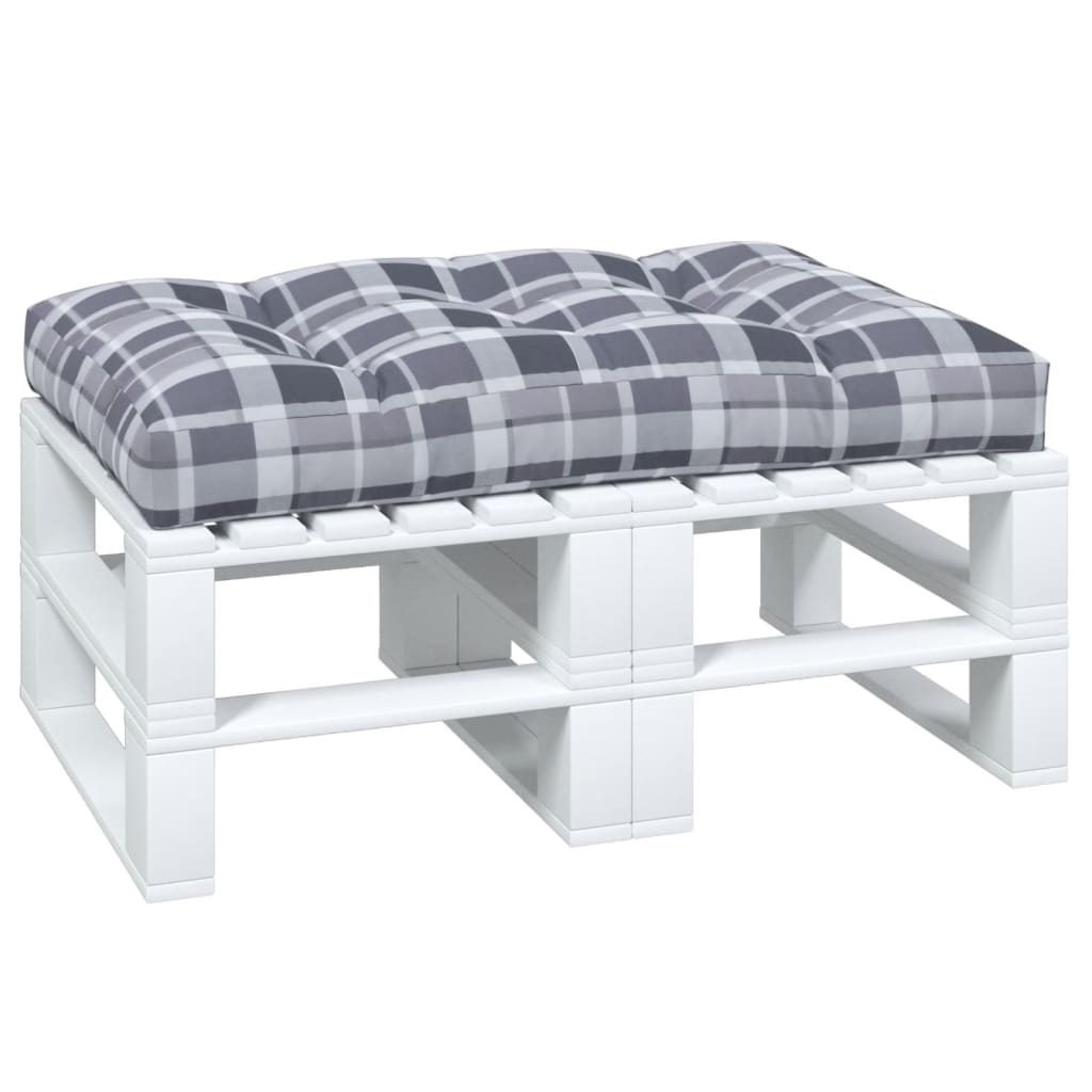 Cuscino per Pallet a Quadri Grigi 120x80x12 cm in Tessuto | homemem39