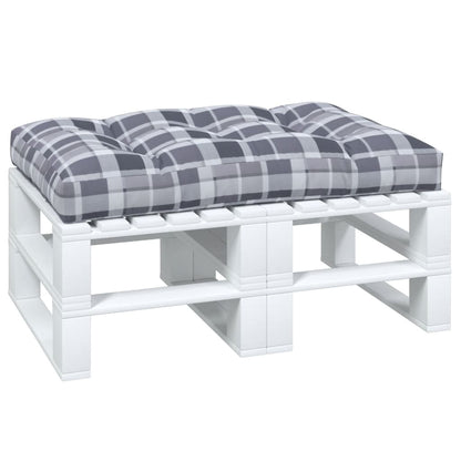 Cuscino per Pallet a Quadri Grigi 120x80x12 cm in Tessuto | homemem39