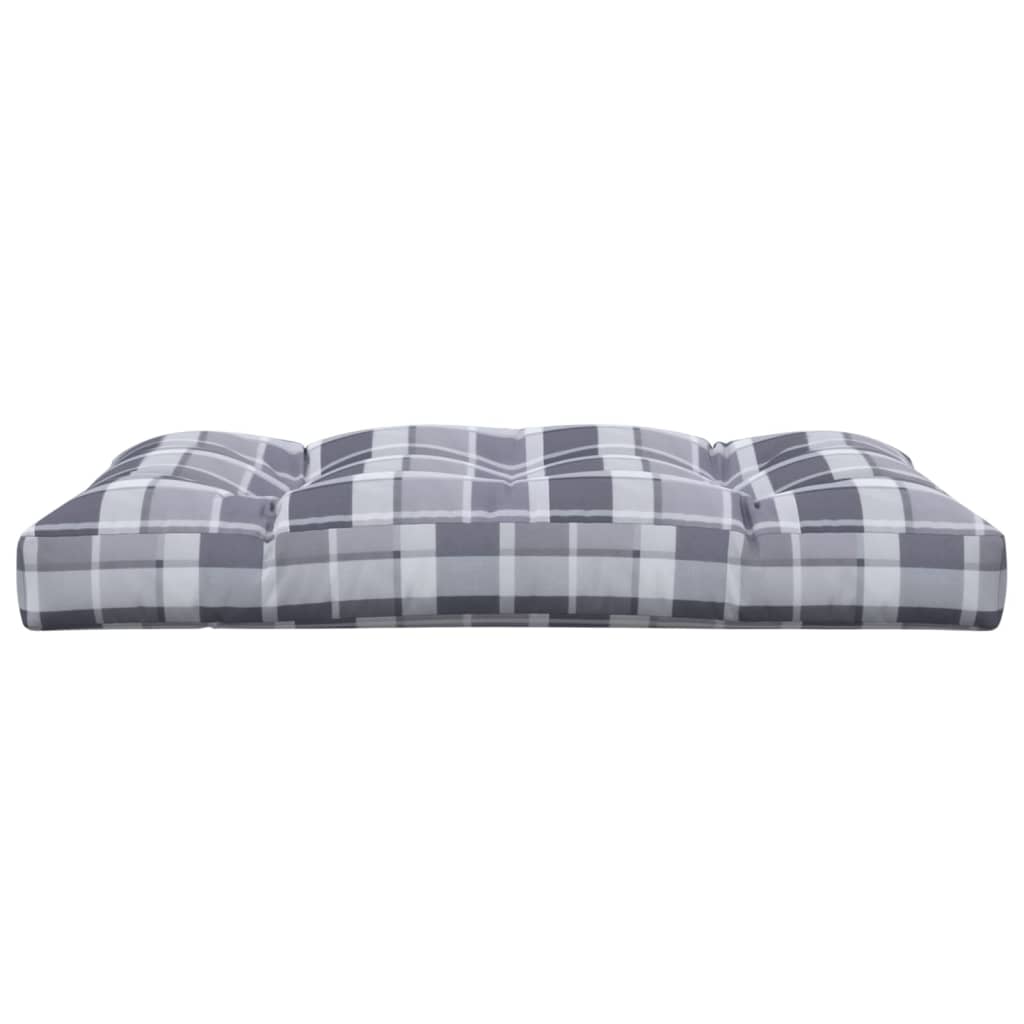 Cuscino per Pallet a Quadri Grigi 120x80x12 cm in Tessuto | homemem39