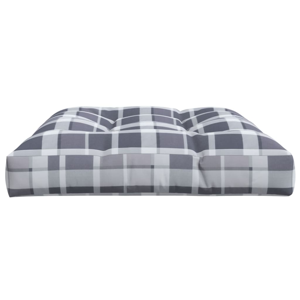 Cuscino per Pallet a Quadri Grigi 120x80x12 cm in Tessuto | homemem39