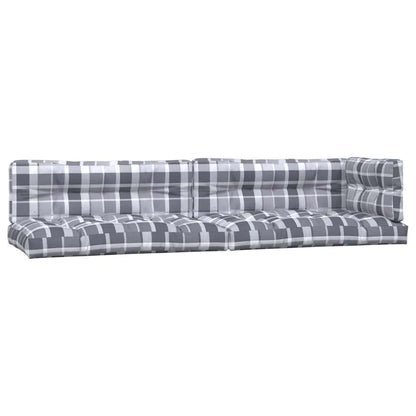Cuscini per Pallet 5 pz Grigi a Quadri in Tessuto | homemem39