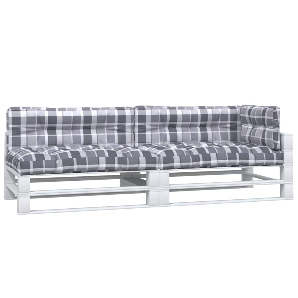 Cuscini per Pallet 5 pz Grigi a Quadri in Tessuto | homemem39