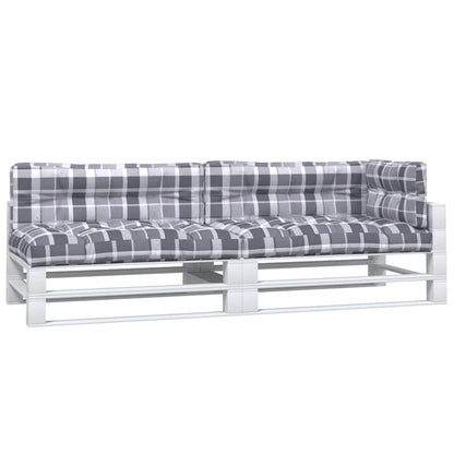 Cuscini per Pallet 5 pz Grigi a Quadri in Tessuto | homemem39