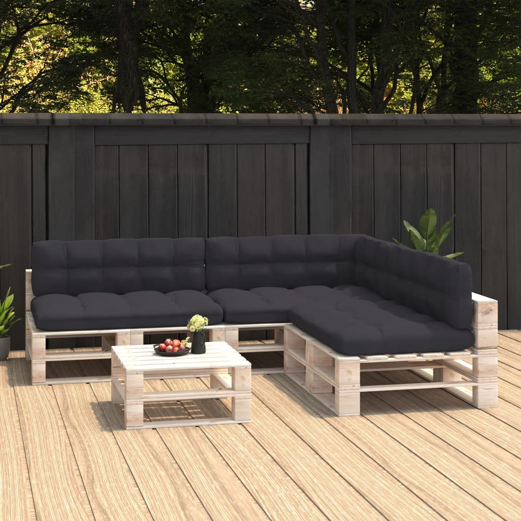 Cuscini per Divano su Pallet 7 pz Antracite | homemem39