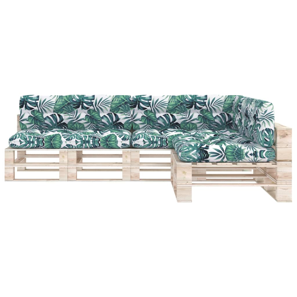 Cuscini per Divano Pallet 7 pz Motivo a Foglie | homemem39