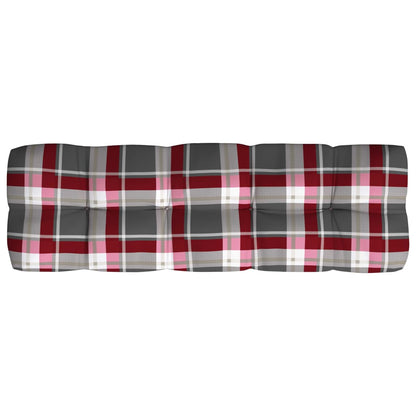 Cuscini per Divano Pallet 7 pz Rosso Motivo a Quadri | homemem39