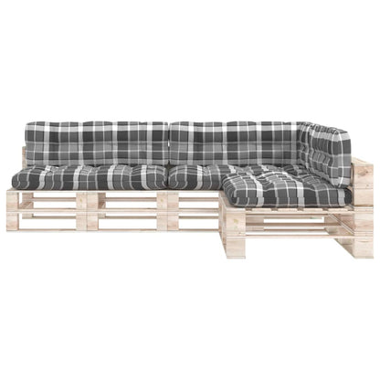 Cuscini per Divano Pallet 7 pz Grigio Motivo a Quadri | homemem39