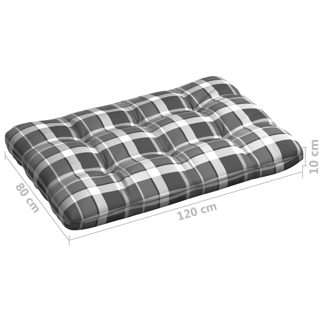 Cuscini per Divano Pallet 7 pz Grigio Motivo a Quadri | homemem39