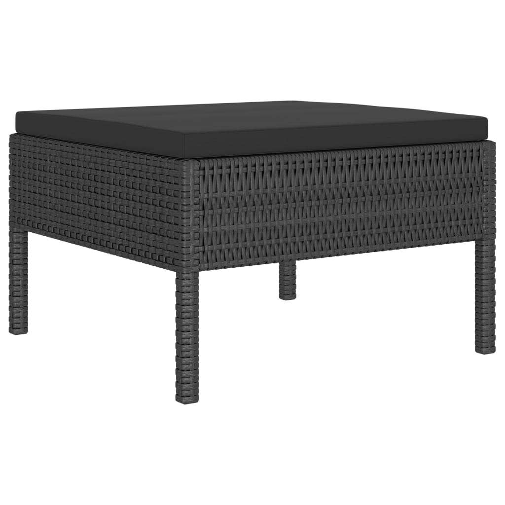 Set Divani da Giardino 6 pz con Cuscini in Polyrattan Nero | homemem39
