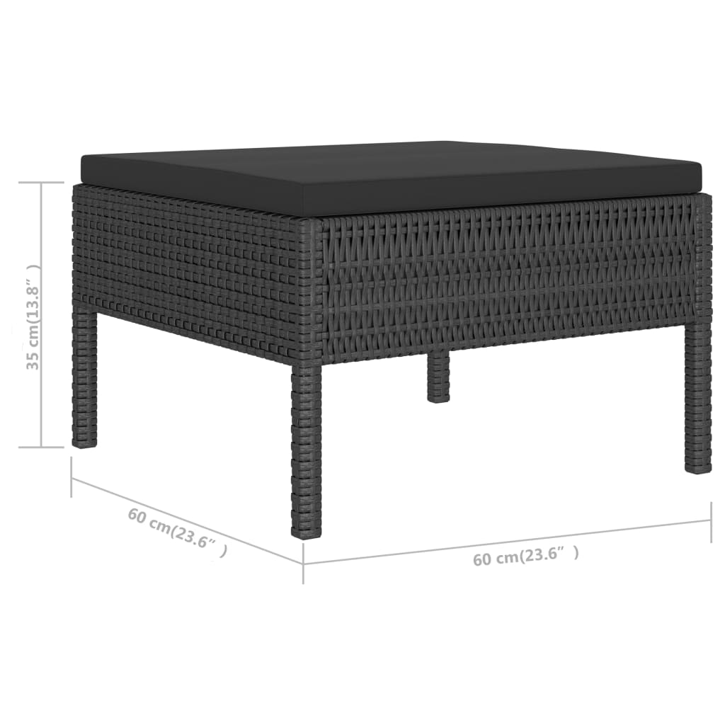 Set Divani da Giardino 6 pz con Cuscini in Polyrattan Nero | homemem39