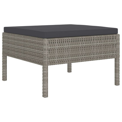 Set Divani da Giardino 6 pz con Cuscini in Polyrattan Grigio - homemem39
