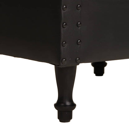 Poltrona a Pozzetto Nera in Vera Pelle - homemem39