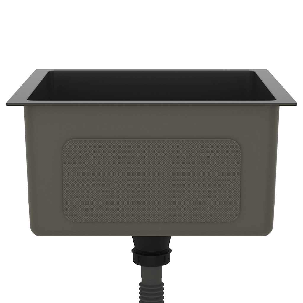 Lavello da Cucina Artigianale Nero in Acciaio Inox - homemem39