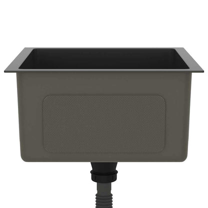 Lavello da Cucina Artigianale Nero in Acciaio Inox - homemem39