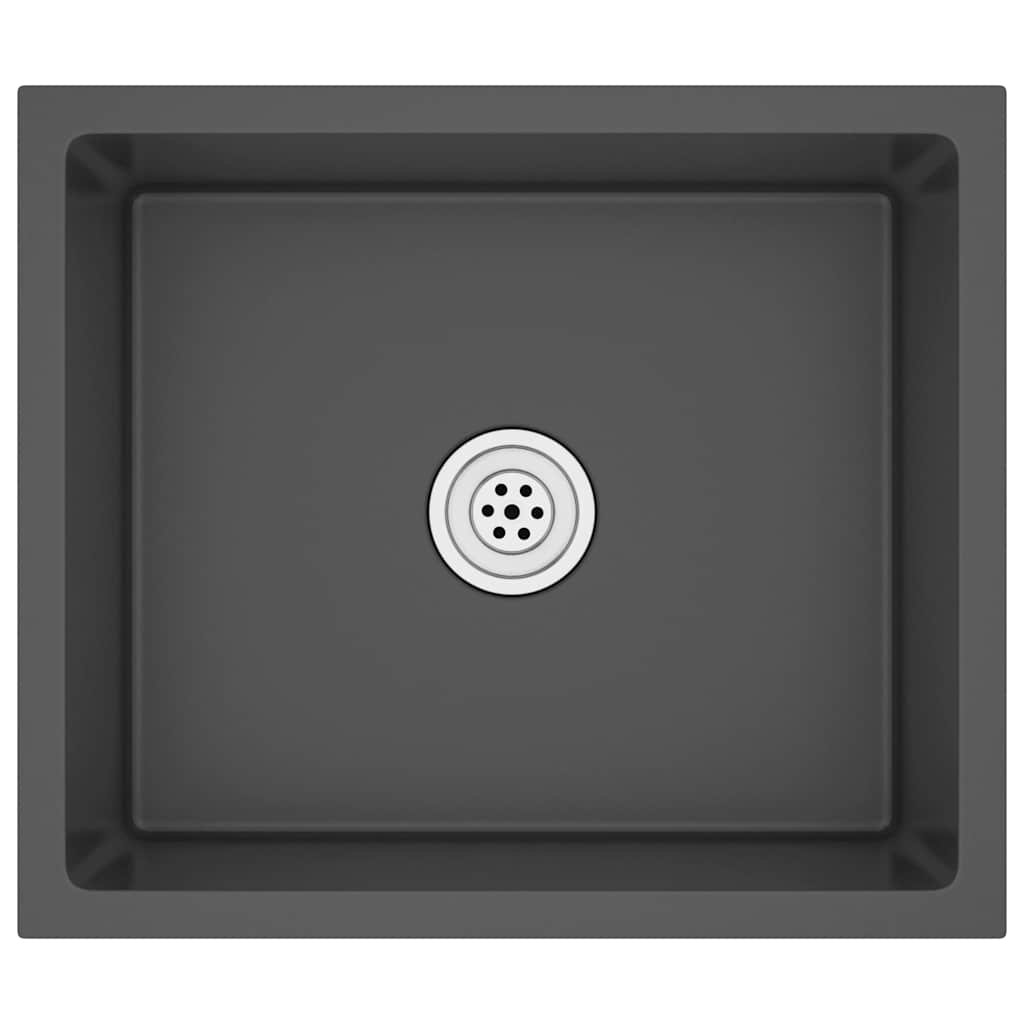 Lavello da Cucina Artigianale Nero in Acciaio Inox | homemem39